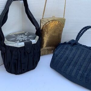 Lot: Vintage Charlet Lucite, Whiting & Davis, Miro-Woven Fabric Handbags PURSE